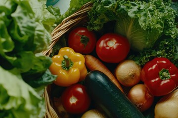 Fresh vegetables in a woven basket (1)