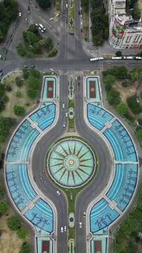 Bucharest Cityscape: Parliament and Surroundings - Day to Night Aerials