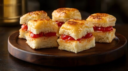 Delicious Mini Bread Appetizers with Red Jam Filling