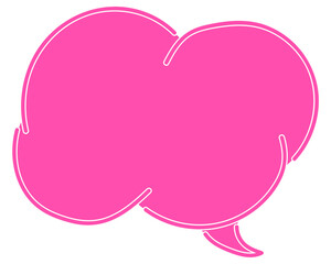 シンプルなカラーの吹き出し　雲形