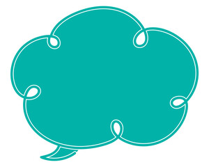 シンプルなカラーの吹き出し　雲形