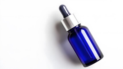 Elegant Blue Glass Dropper Bottle Product Mockup