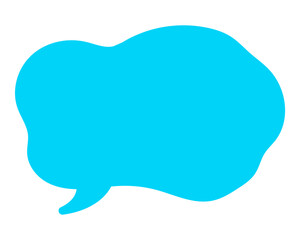 シンプルなカラーの吹き出し　柔らかい線の雲形