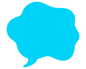 シンプルなカラーの吹き出し　柔らかい線の雲形