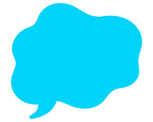 シンプルなカラーの吹き出し　柔らかい線の雲形