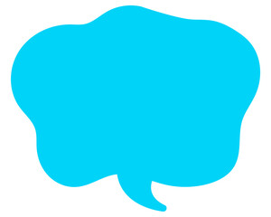 シンプルなカラーの吹き出し　柔らかい線の雲形