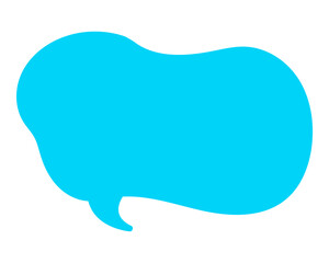 シンプルなカラーの吹き出し　柔らかい線の雲形