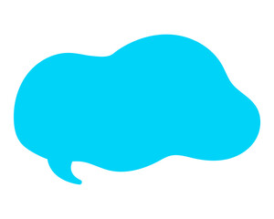 シンプルなカラーの吹き出し　柔らかい線の雲形