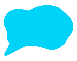 シンプルなカラーの吹き出し　柔らかい線の雲形