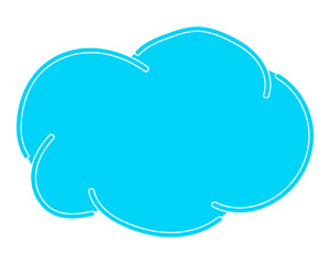 シンプルなカラーの吹き出し　雲形