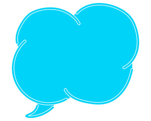 シンプルなカラーの吹き出し　雲形