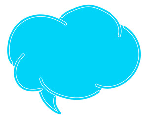 シンプルなカラーの吹き出し　雲形