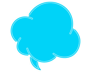 シンプルなカラーの吹き出し　雲形