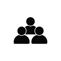 Simple icon of three people symbolizing teamwork.