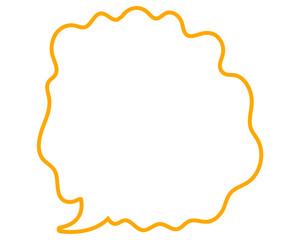 シンプルな吹き出し　柔らかい線の雲形