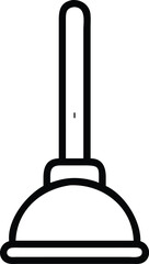 Vector art of a rubber plunger isolated on white background for unclogging drains