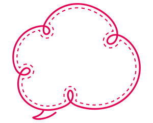 シンプルな点線付き吹き出し　雲形