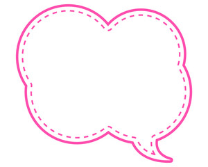 シンプルな点線付き吹き出し　雲形