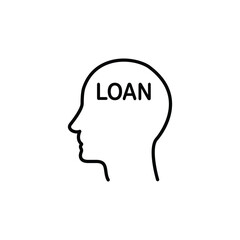 Person thinking about a loan. Financial concept.