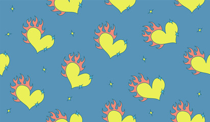 Cute heart symbol pattern background vector design
