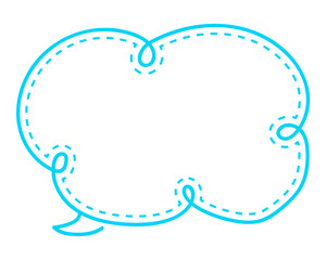 シンプルな点線付き吹き出し　雲形