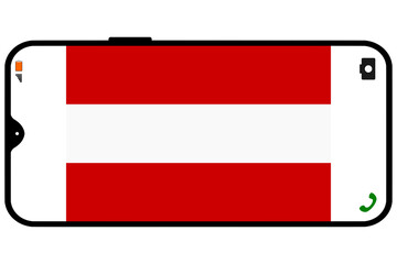 Austria flag on smartphone horizontal display