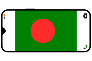 Bangladesh flag on smartphone horizontal display