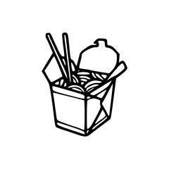 quick meal Asian cuisine delivery box icon