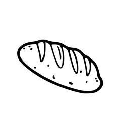 fresh baked bread outline drawing