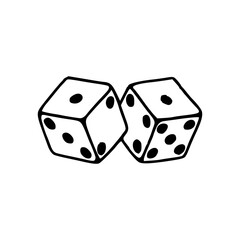 dice pair isolated - gambling and game design element