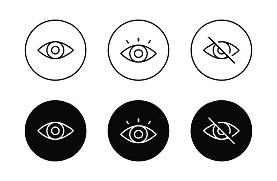 Eye icon set. Open eyes icon vector	