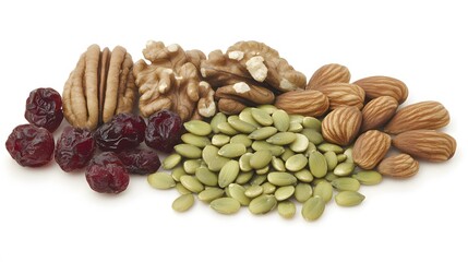 Obraz premium Healthy Mix, Almonds, Walnuts, Pecans, Cranberries, Pumpkin Seeds