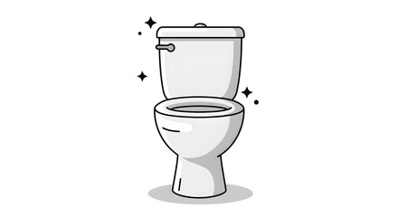 Clean and Sparkling Toilet Illustration: A Modern Bathroom Icon