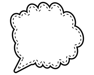 シンプルな点線付き吹き出し　雲形