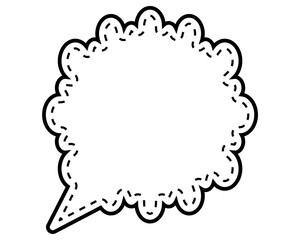 シンプルな点線付き吹き出し　雲形