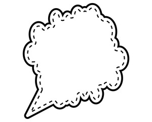 シンプルな点線付き吹き出し　雲形