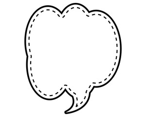 シンプルな点線付き吹き出し　雲形