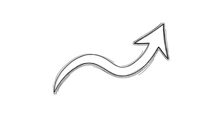 Fototapeta premium An upward trending arrow indicates progress and growth