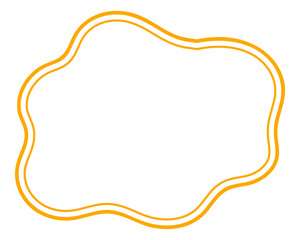 シンプルな二重線の吹き出し　柔らかい線の雲形