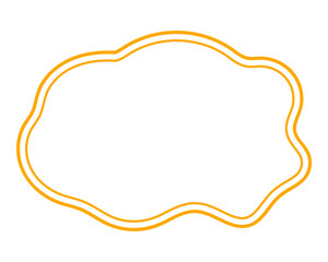 シンプルな二重線の吹き出し　柔らかい線の雲形