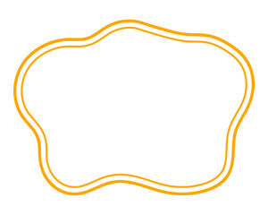 シンプルな二重線の吹き出し　柔らかい線の雲形