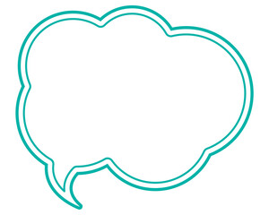 シンプルな二重線の吹き出し　雲形