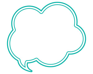 シンプルな二重線の吹き出し　雲形