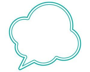 シンプルな二重線の吹き出し　雲形