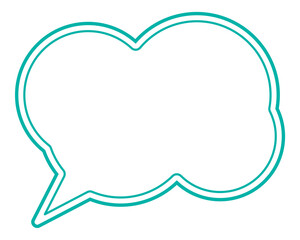 シンプルな二重線の吹き出し　雲形