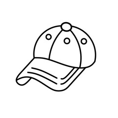 Vector illustration of Baseball cap sketch design, icon or logo design and sticker.