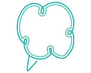 シンプルな二重線の吹き出し　雲形