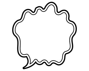 シンプルな二重線の吹き出し　柔らかい線の雲形