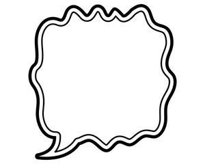 シンプルな二重線の吹き出し　柔らかい線の雲形