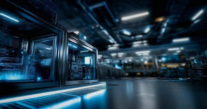 AI Model Training, Glowing GPUs